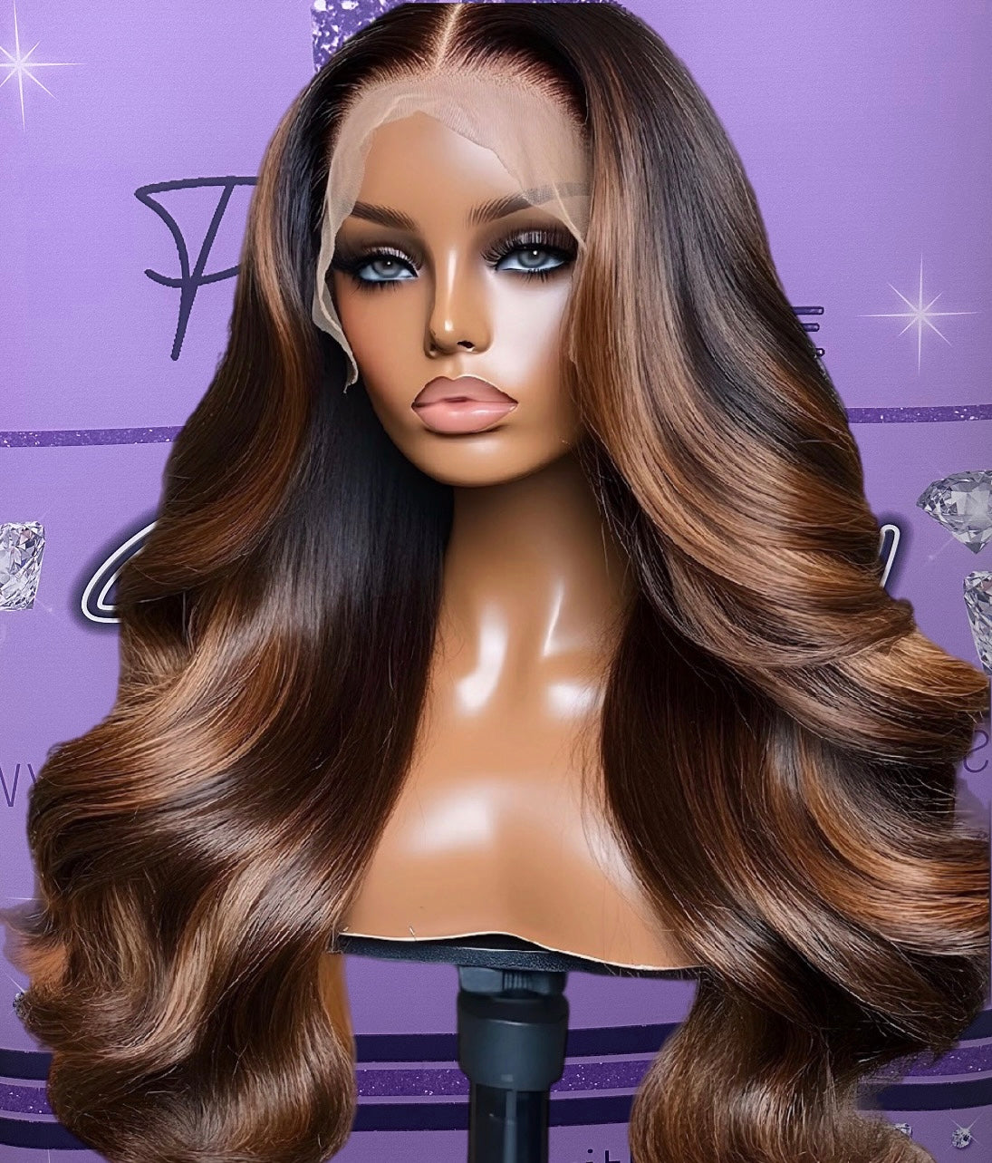 Honey Brown/black highlights